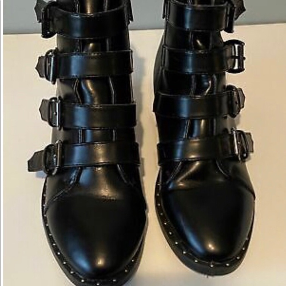 Cool vegan buckle boots size 7
